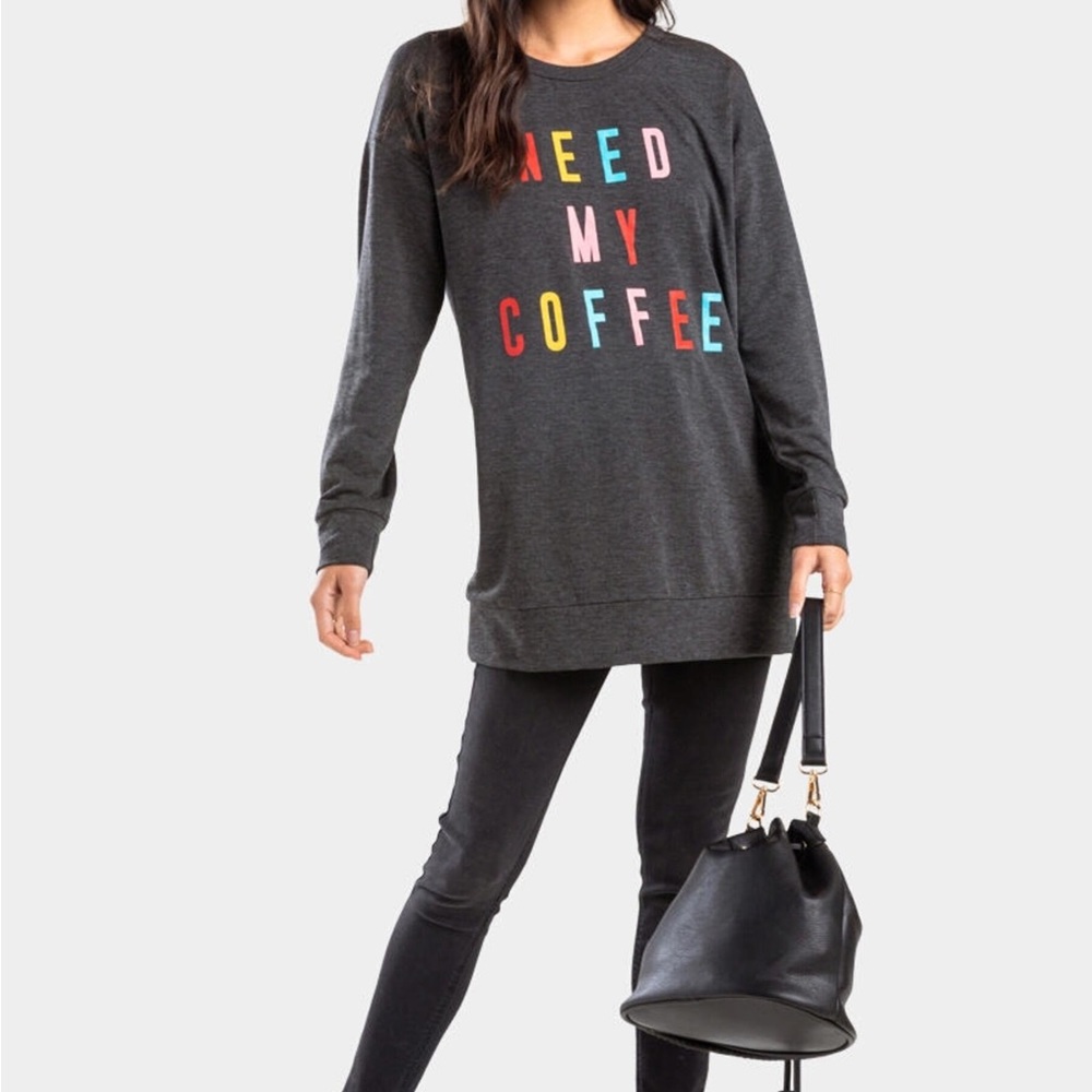 Francesca’s Need My Coffee Sweatshirt View 2